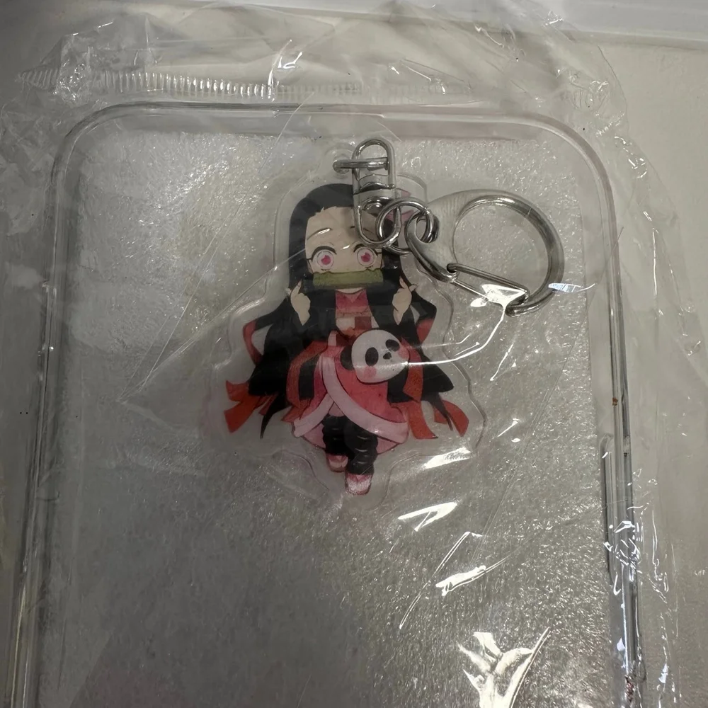Demon Slayer Nezuko iPhone 14 Pro Max Case Pink Black NEW NWT with keychain
